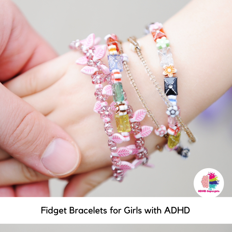 Girls with ADHD often fidget and play with things like pencils and pens, their hair, nails, teeth, and zippers. Put this instinct in a positive place with these fidget bracelets for girls with ADHD.