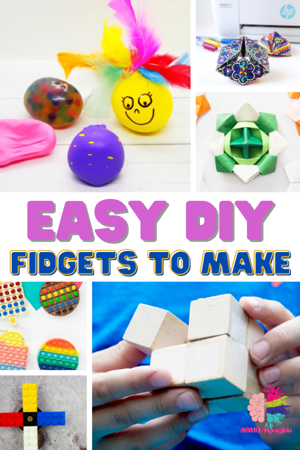 20 easy DIY fidget toys to make for girls! Girls will love making these simple DIY fidgets to play with and share with friends using craft supplies. 