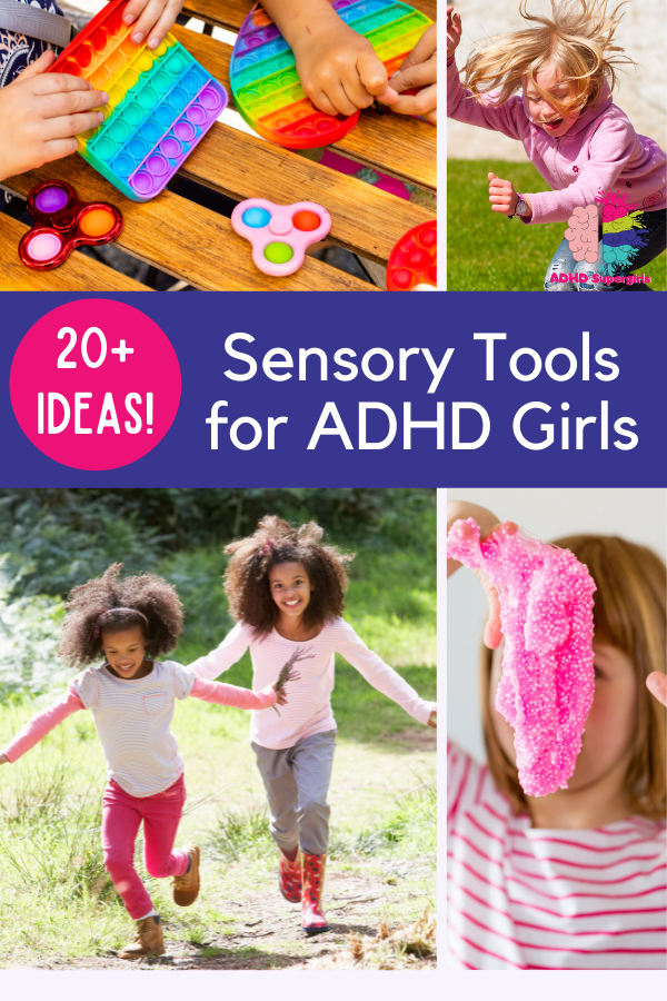 Over 20 ADHD sensory tools for girls! Find out how sensory tools can make all the difference for girls with ADHD! DIY, store-bought, and more!