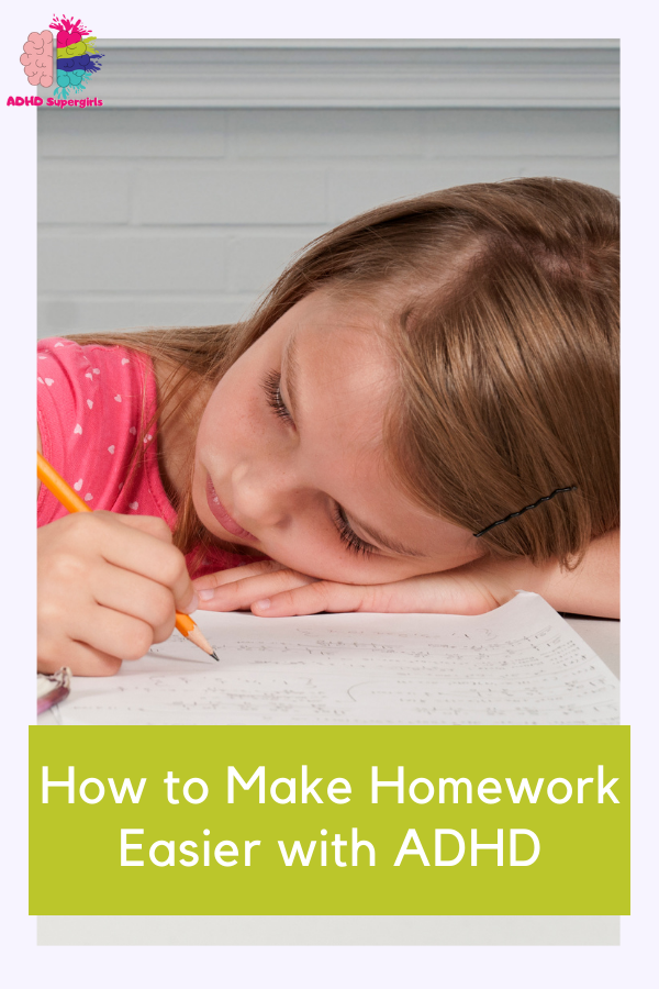 5 easy ways to motivate girls with ADHD to do homework! Learn how to motivate kids to do homework and make study time a lot easier. 
