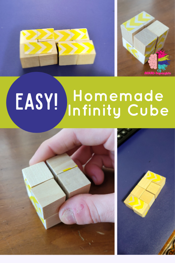 Learn how to make a DIY fidget infinity cube! Just two materials and  5 minutes later you'll have a fun fidget cube for ADHD!