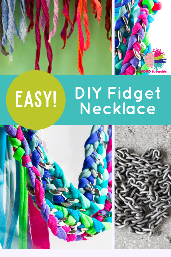 How to make the easiest DIY fidget necklace ever! You just need 3 basic supplies to make a homemade fidget necklace for ADHD!