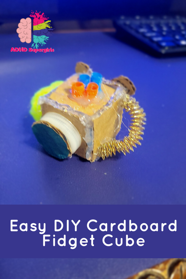 Use cardboard and supplies from the recycling bin to make this DIY cardboard fidget cube. It's a fun project that kids can make alone, with a friend, or with a caregiver! 